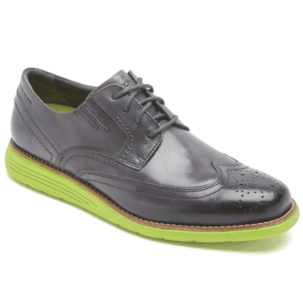 Zapatos De Vestir Rockport Hombre Mexico - Total Motion Sport Wingtip Grises - IRSED9764